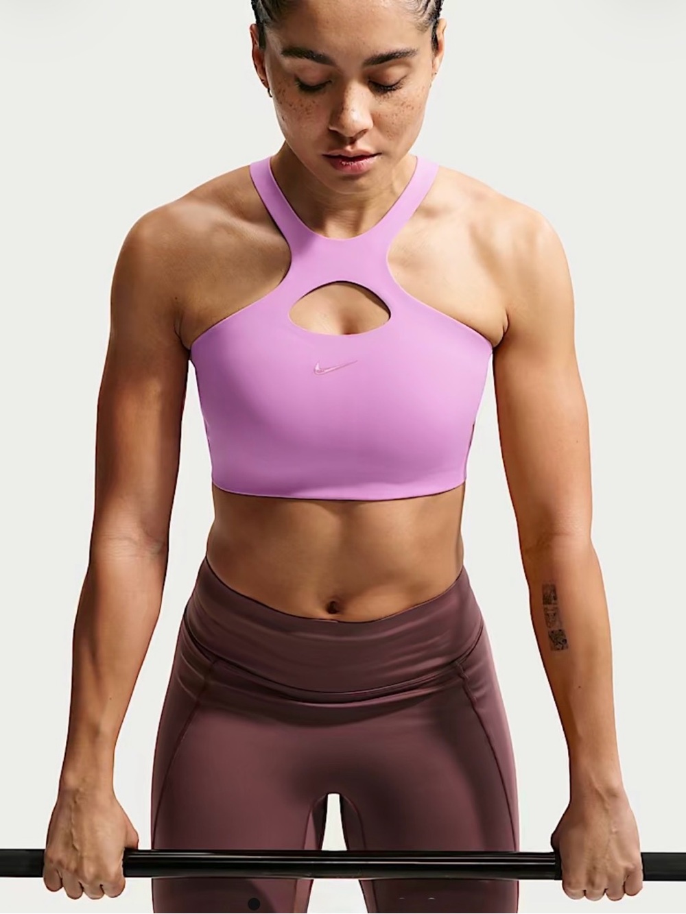 NWT Nike Universa Medium-Support Padded Sports Bra Size S in Light Magenta - Picture 2 of 5